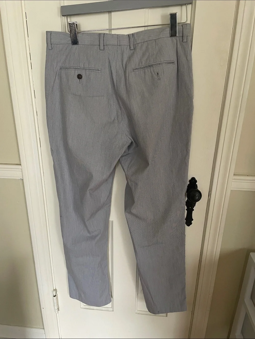 J. Crew Men's Light Gray Dress Pants - Subtle Pinstripe